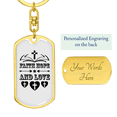 thumbnail image 3 of Faith Hope And Love Stainless Steel or 18k Gold Premium Swivel Dog Tag Keychain, 3 of 10