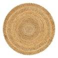 thumbnail image 3 of Unique Loom Braided Jute Collection Area Rug - Floral (4' 1" Round Natural), 3 of 7