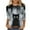 K, variant on Neewe Womens Tops 3/4 Sleeve Shirts Round Neck Loose Casual Blouses Halloween Print Tshirts