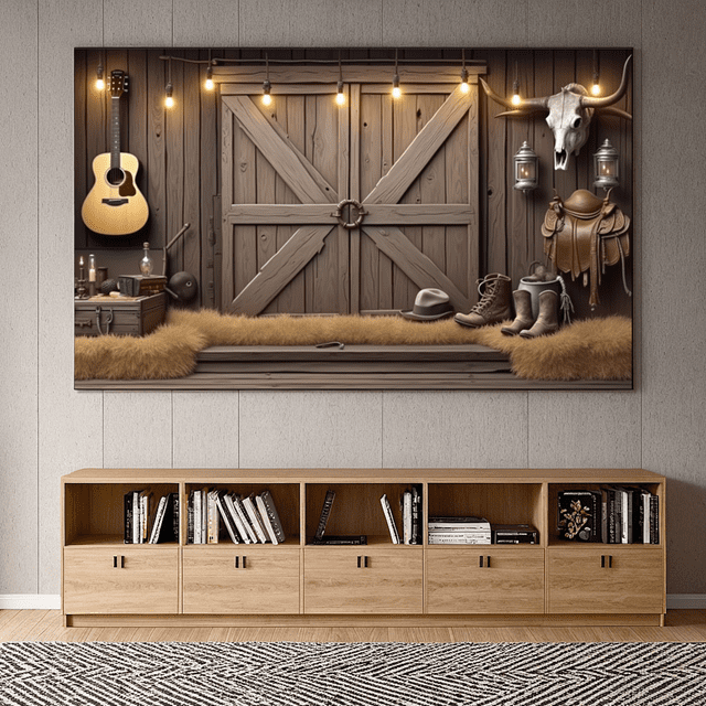Rustic Design Cowboy Banner Western Theme Decoration Vintage Wooden Elements for Western Party Theme Party Cowboy Event