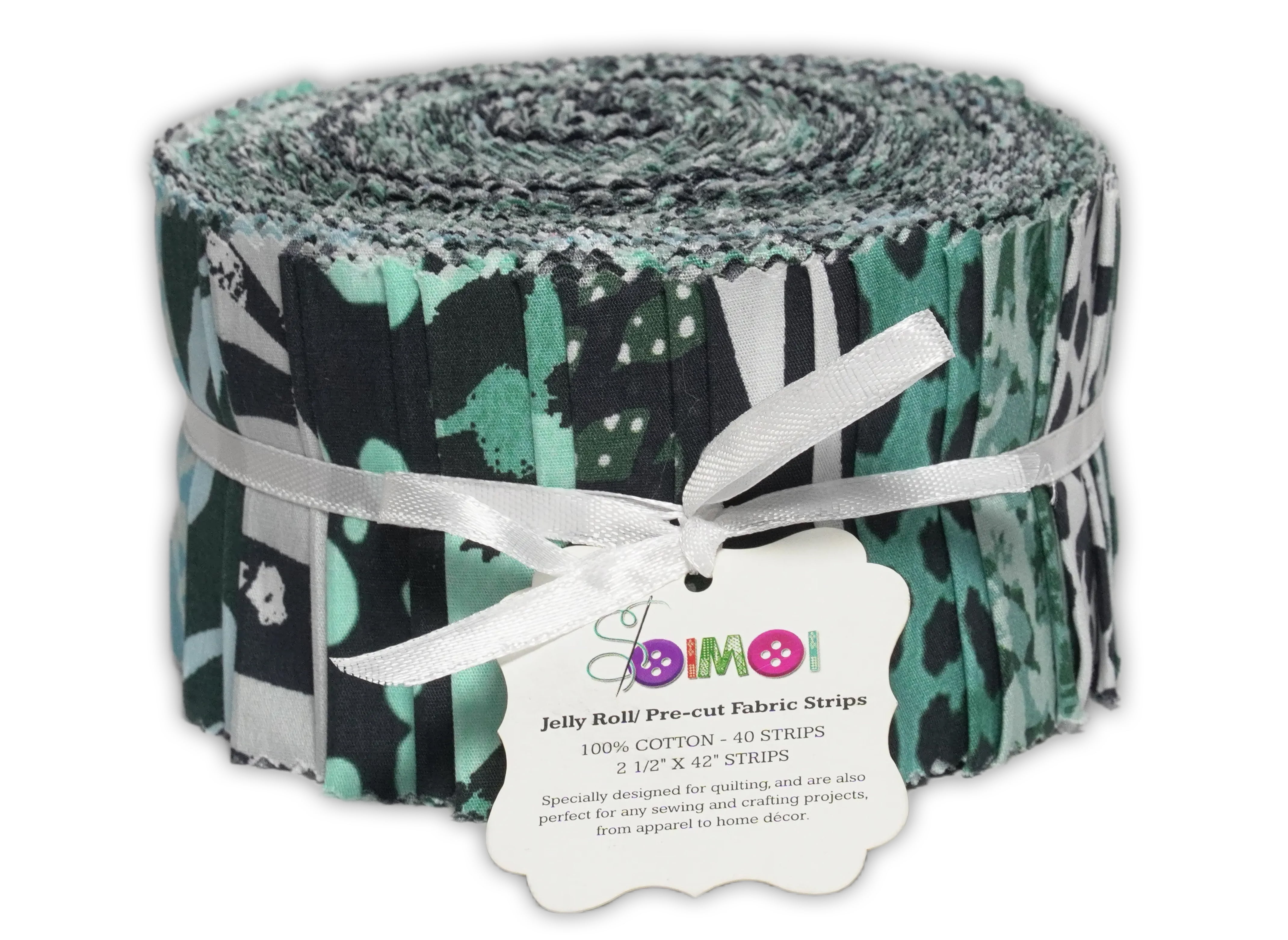 Soimoi 40Pcs Animal Skin Print Cotton Precut Fabrics for Quilting Craft Strips 2.5 x 42 inches Jelly Roll