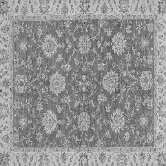 Ahgly Company Indoor Square Oriental Gray Traditional Area Rugs, 7' Square