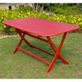 thumbnail image 2 of International Caravan Acacia Rectangular Folding Table-Color:Barn Red, 2 of 2