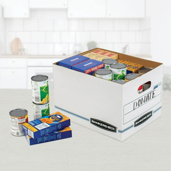 Bankers Box 00703 Office File Box, Heavy Duty Storage Container with Lid, Letter Legal Size, 12-Inch Width x15-Inch Depth x10-Inch Height, White, 12 Pack