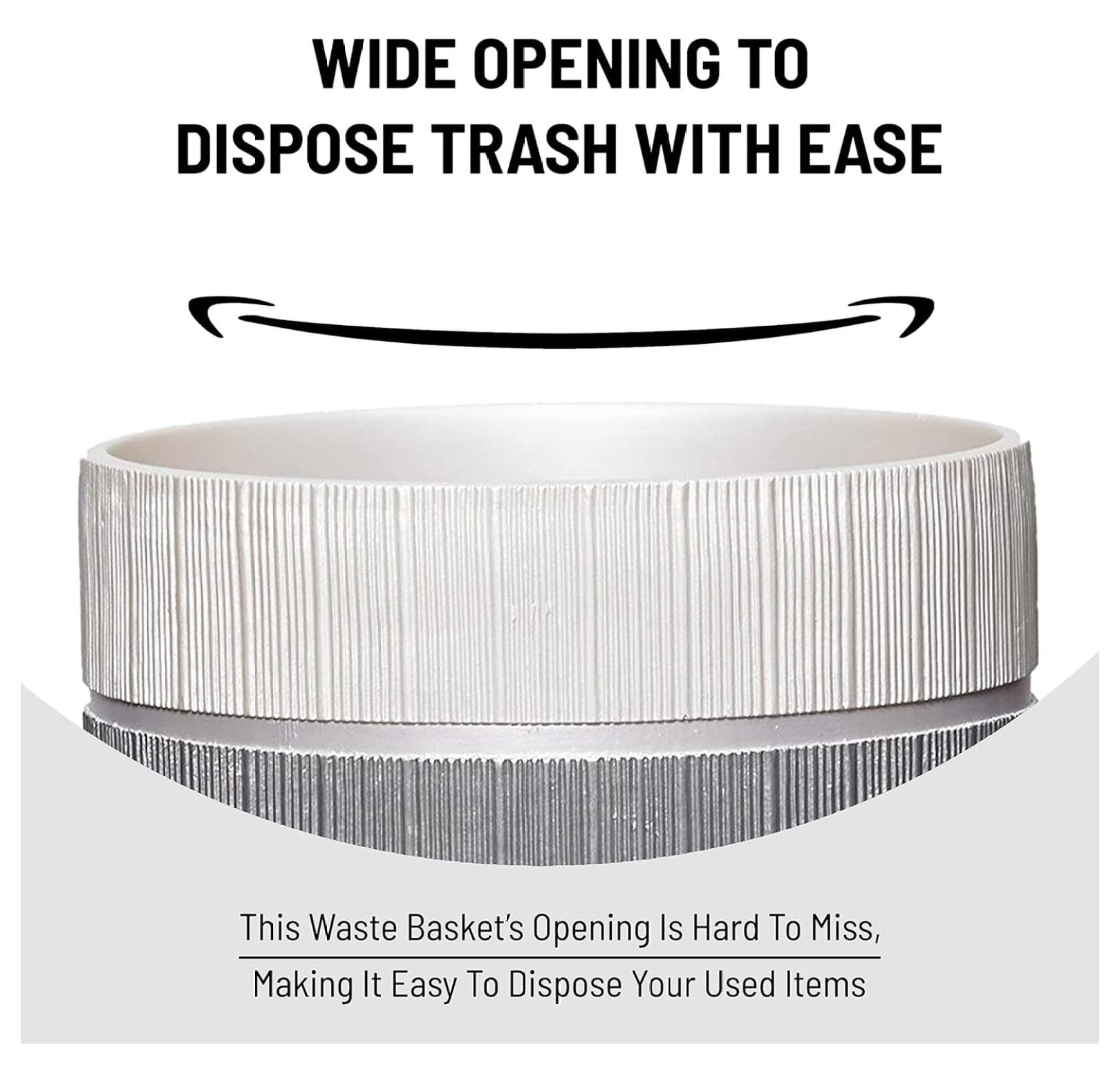 2pc Modern Line Stylish Bath Accessories Set Waste Basket & Square Tissue Box Cover Classic Contemporary Decorative Beautiful Designs Gray Bathroom Decor Set for Home Modern Bath Set