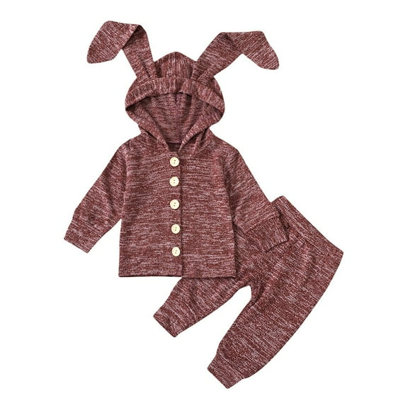 Kiplyki New Arrivals Set for Baby Newborn Long Sleeve Cute Ears Tops Hoodie Sweatershirt Pants outfit