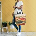 thumbnail image 4 of FORMRS Womens Canvas Tote Bag with Zipper Inner Pocket Shoulder Handbag, Abstract Desert Pattern, 4 of 7