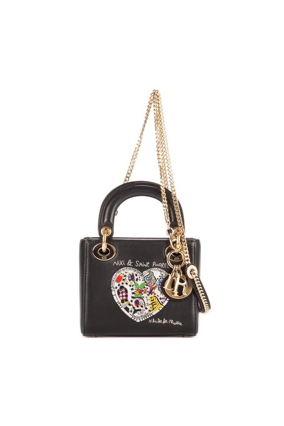 Pre-Owned Dior Black Ltd. Ed. Niki de Saint Phalle Lady Mini Shoulder Bag