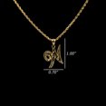 thumbnail image 3 of LOVEBLING 10K Yellow Gold Diamond Cut Cursive Initial Pendant Charms Available Letters from A to Z (W), 3 of 3