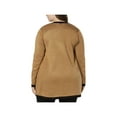 thumbnail image 2 of Anne Klein Womens Plus Colorblock Drape Cardigan Sweater Brown 0X, 2 of 2