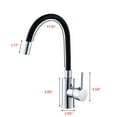 thumbnail image 3 of Flexible Kitchen Faucet High Arch 360° Rotatable Faucet Single Handle Lever for 1 Hole Sink, Hot & Cold Water Faucet Bendable Silicone Hose Easy to Fetch Any Area, Black+Chrome, 3 of 8