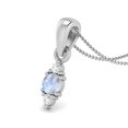 thumbnail image 2 of 4 MM Round Natural Rainbow 925 Silver Classic Delicate Women Valentines Day Gifts Necklace, 2 of 4
