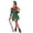 j3-Green, variant on Christmas Elf Costume For Women Holiday Party Solid Color Fuzzy Dress Up Clothes 4 Piece Set,S-XXXL