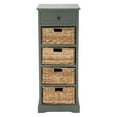 thumbnail image 4 of Decmode Farmhouse 45 X 16 Inch Wood and Wicker Basket Chest, Blue Gray, 4 of 6