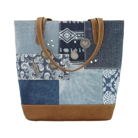 - Bandana Women's By American West Indigo Zip Top Bucket Tote - B575997-Bl