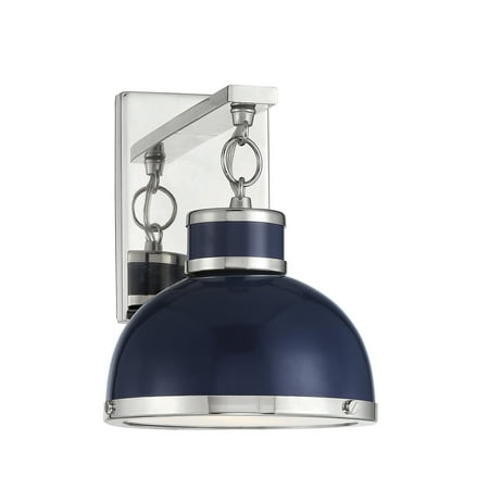 

Savoy House 9-8884-1-174 Corning Wall Sconce in Polished Nickel and Navy Blue (8 W x 11 H)