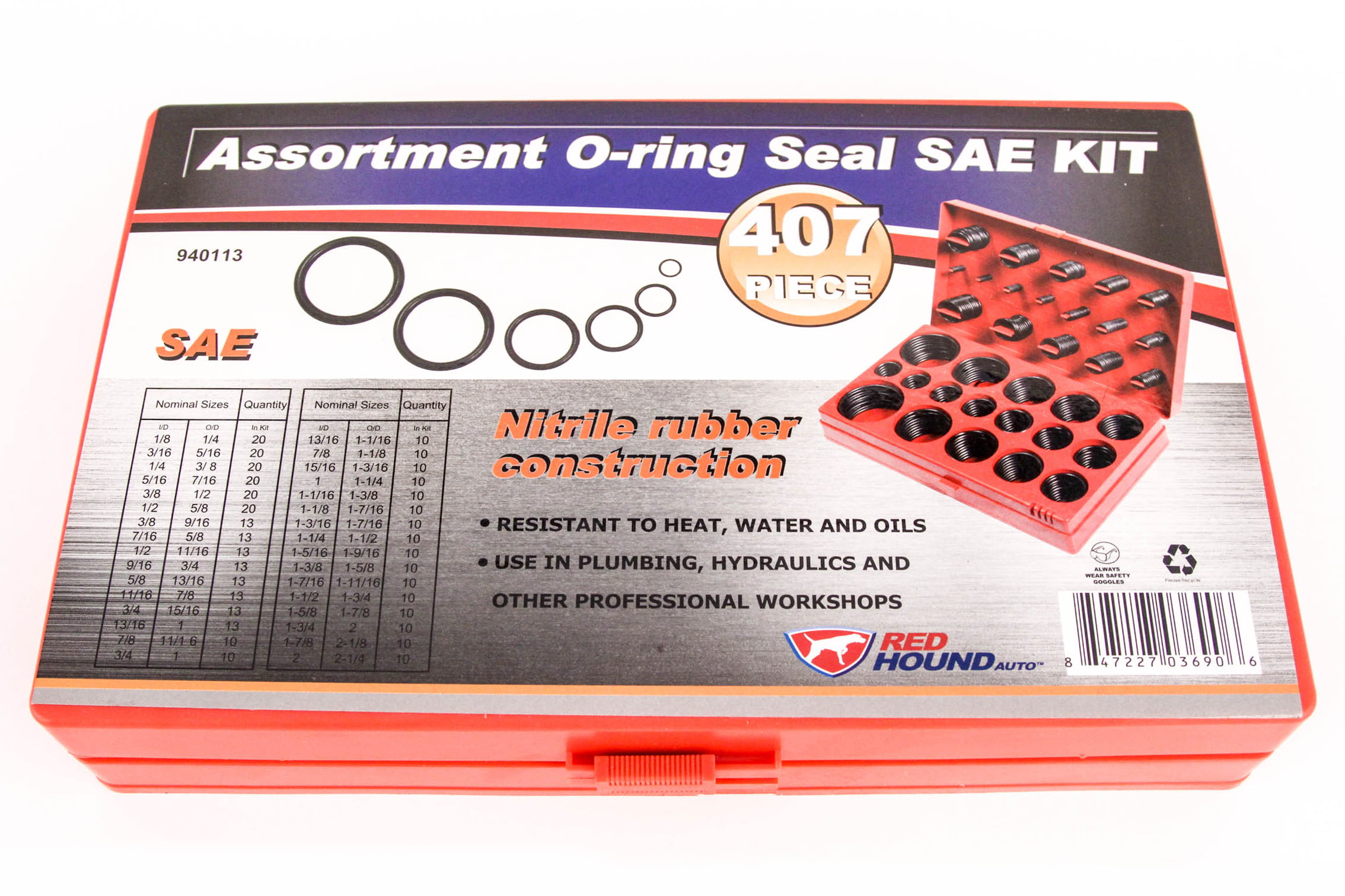 407pc O-Ring Assortment Kit Nitrile Rubber Plumbing Oring Air Gasket Paintball 