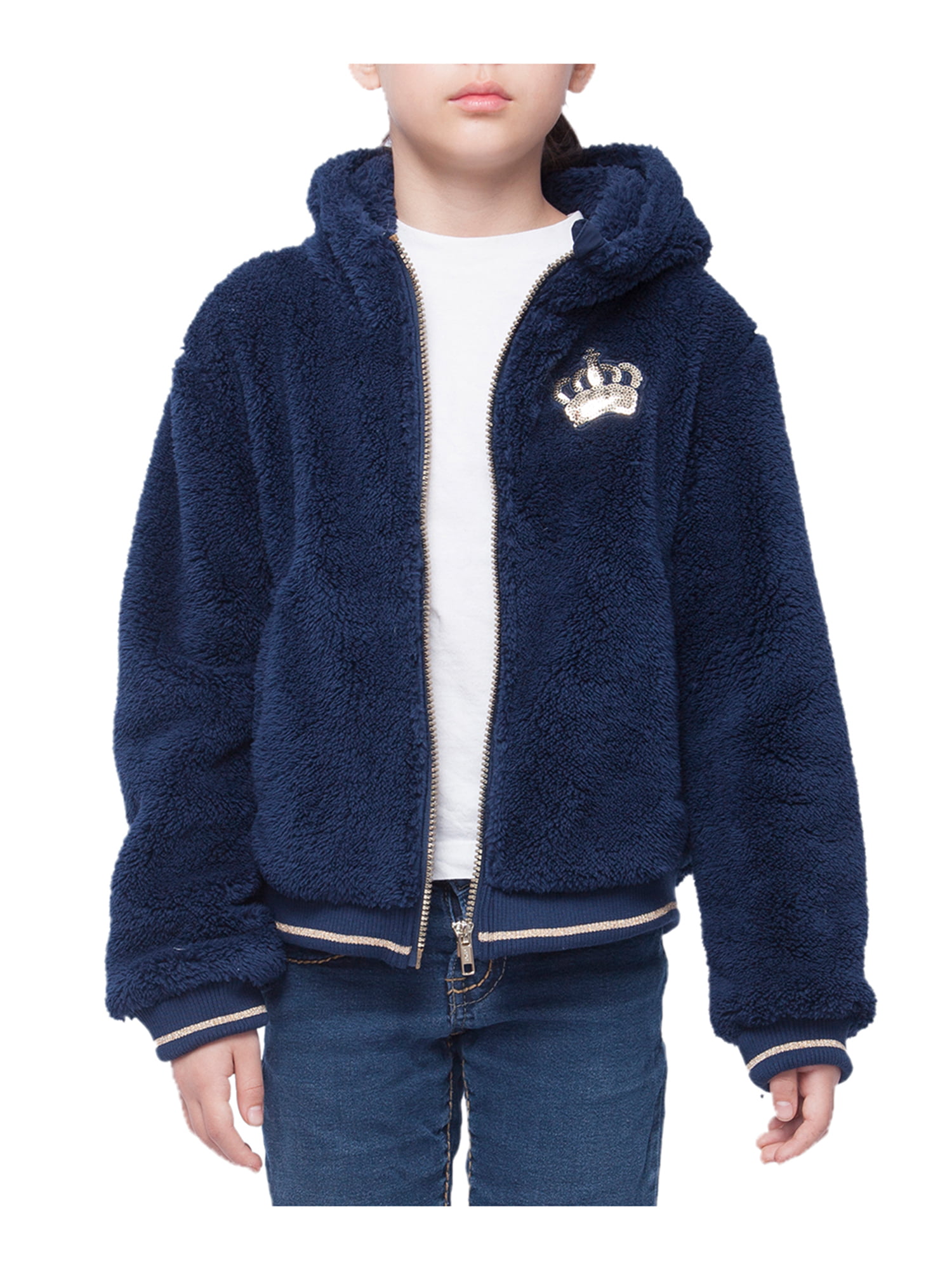 Rokka&Rolla Girls Sherpa Fleece Full-Zip Fuzzy Jacket 