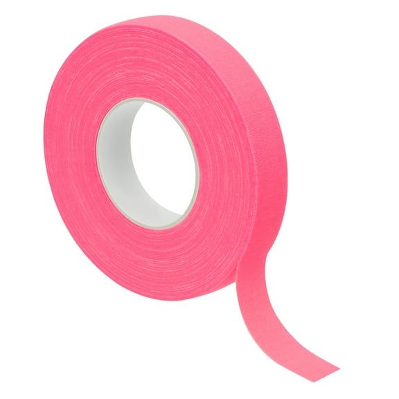 Uxcell 0.6 inch x 60 feet Neon Gaffer Cloth Tape, 1 Roll Fluorescent Adhesive Tape Black Light Glow Tape, Pink