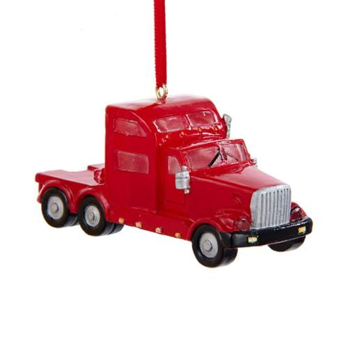 Club Pack of 12 LED Red Tractor Trailer Christmas Ornaments for