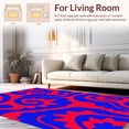 thumbnail image 2 of ODIKA 4'x6' Machine Washable Non-Slip Area Rug, Abstract Swirl Featuring Vibrant Curves and Dynamic Flow High Traffic Rug, Red, 497781, 2 of 7