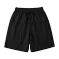 thumbnail image 6 of SwiftWear Women's Cotton Long Shorts with Big Pockets Drawstring Elastic Waist Casual Loose Fit knee Length Bermuda Shorts for Summer, 6 of 6