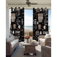 thumbnail image 4 of Black Coffee Blackout Curtains for Bedroom, Modern Rustic Coffee Cup Beans Room Darkening Window Drapes for Living Room, Thermal Insulated Grommet Curtains, 42x63 inch, 2 Panels, 4 of 9