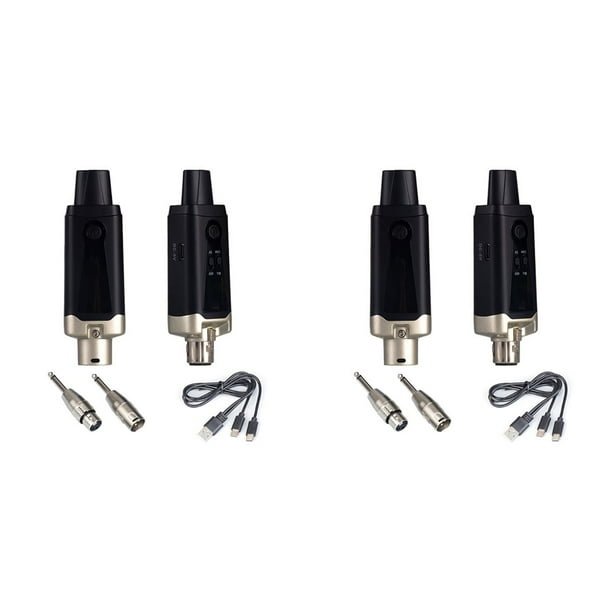 2X System de Micrófono Inalámbrico Transmisor y Receptor XLR Inalámbrico UHF para Micrófono Dinámico, Mezclador de Audio, System PA