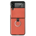 thumbnail image 4 of Allytech Z Flip 3 Case, Galaxy Z Flip 3 Wallet Case Cover, Premium PU Leather Slim Fit Shockproof with Ring Holder Anti-scratch Back Shell Case for Samsung Galaxy Z Flip 3 5G Phone - Orange, 4 of 7