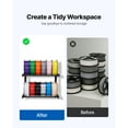 thumbnail image 3 of KFFKFF Wall Mount Printer Filament Storage Rack, 2-Tier Wall Bracket Storage Shelf, Rolling Filament Spool Holders Racks with Wheels, Filaments Organzied for 3D Printing Studio, Workshop, 3 of 9