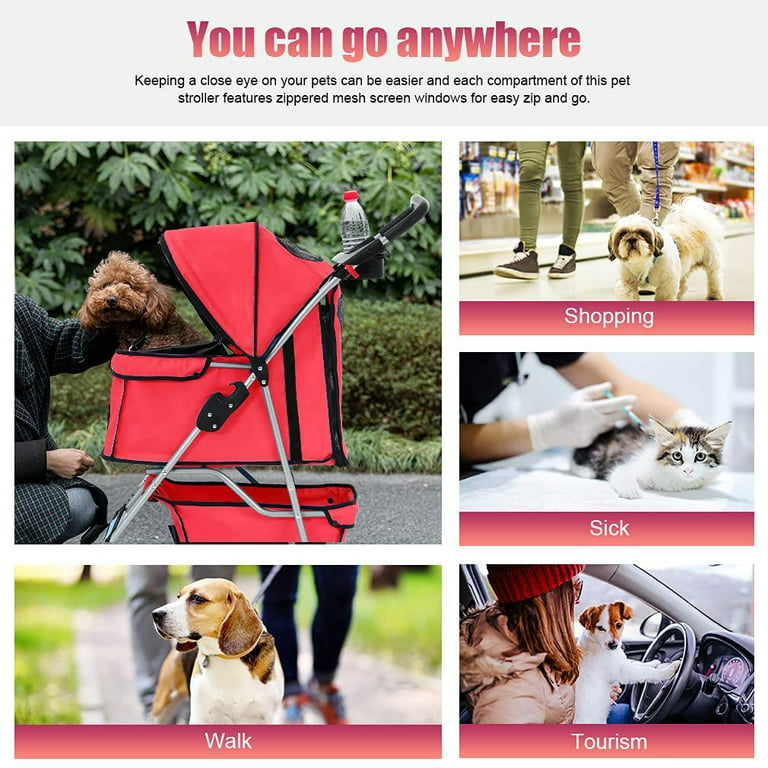 FikaGo Luxury Dog/Cat/Pet Stroller Lightweight Fast Folding- 44lbs Load  Capacity, Dog Stroller Carriage for Small Medium Sized Pet Gear Stroller  (Gray Husky) - Yahoo Shopping