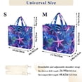 thumbnail image 2 of FORMRS Womens Corduroy Tote Bag Crossbody Shoulder Handbag with Pocket, Neon Pink Starfish, 2 of 7