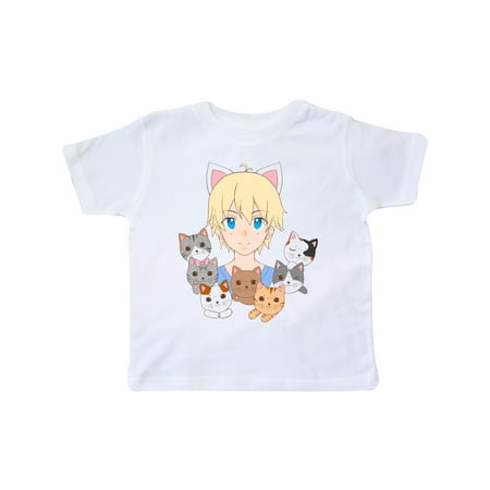 

Inktastic Neko Anime Boy with Cats Gift Toddler Boy or Toddler Girl T-Shirt