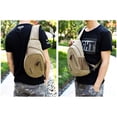 thumbnail image 2 of Men Sling Bag Canvas Casual Multipurpose Chest Bag Sling Backpack for Cycling, 2 of 5