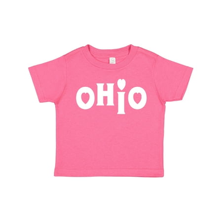 

Inktastic Ohio Hearts White Text Gift Toddler Boy or Toddler Girl T-Shirt