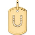 thumbnail image 1 of 14K Yellow Gold Diamond Initial U Dog Tag Charm (Width 17.76) - Jbsp, 1 of 5