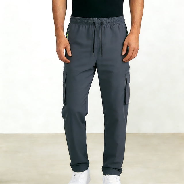 Pantalon Décontracté pour Hommes pour Usage Quotidien en Extérieur avec Pantalon Droit Confortable avec Poches Pratiques pour Randonnée Cyclisme et Usage Quotidien