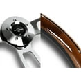 thumbnail image 5 of W-Power 18" Dark Wood Grip 5-Hole Aluminum Chrome 3-Spoke Vintage Steering Wheel, 5 of 5