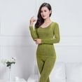 thumbnail image 4 of ZSQDM Womens Thermal Underwear Set Womens Thermal Underwear Set Long Winter Clothes Base Layer Cuddle Duds Top And Bottom Thermals Sets Green1 A, 4 of 6