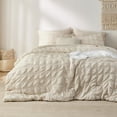 thumbnail image 1 of Juego de ropa de cama Bedsure Bed in a bag, tamaño queen, 7 piezas, a cuadros, color beige, 1 of 7