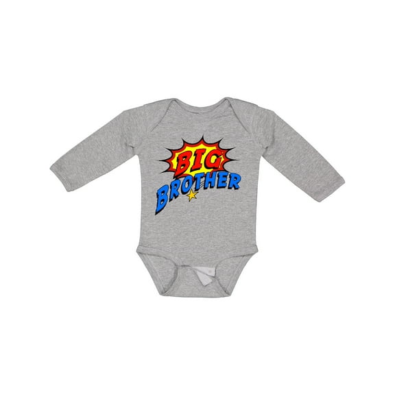 Inktastic Big Brother Superhero Boys Long Sleeve Baby Bodysuit
