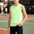 thumbnail image 2 of justHIGH Boys Cotton Tank Tops Kids Summer Sleeveless T-Shirts Casual Loose Fit Crew Neck Shirts Plain Basic Tees 3-14 Years Mint Green,9-10 Years, 2 of 7