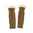 thumbnail image 4 of LIZENG Women's Knitted Hollow Lace Gloves Clearance Lightweight Acrylic Tree Leaf Design Half Finger Winter Gloves with Elegant Lace Trim, 4 of 4