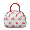 thumbnail image 2 of Insulated Lunch Bag Women, Reusable Red Lobster on Grey Stripes Tote Lunch Box, Leakproof Cooler Lunch Bags for Work Office Travel Picnic, 2 of 6