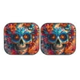 thumbnail image 5 of Lsque Colorful Floral Skull A 2 PCS Windshield Sun Shade | CarFoldable Window Covers | Car Accessories Reflect UV for Universal Cars SUV Truck | Large, 5 of 7