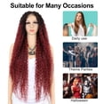 thumbnail image 6 of Unique Bargains Lace Front Wigs Long Water Wave for Women Red, 6 of 7