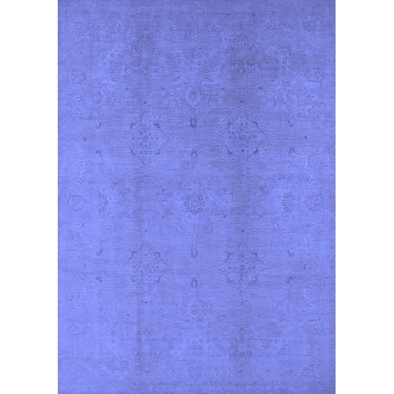 Ahgly Company Machine Washable Indoor Rectangle Oriental Blue Industrial Area Rugs, 2' x 5'