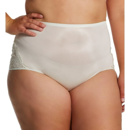 

Women s Shadowline 17082X Plus Lace Inset Brief Panty (Ivory 10)