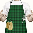 thumbnail image 2 of Green Black Checkerboard Checkered Pattern Apron-Garden Aprons for Women with Pockets-Cotton Linen Waterproof Kitchen Cooking Gardening Aprons Adjustable for Kitchen,Cooking,BBQ and Salon 33x27 Inch, 2 of 7