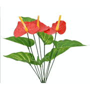 Komodo Anthurium, Artificial Plant, Green and Red, Aquarium Decor
